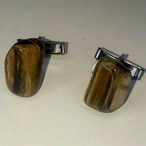 Vtg 50’s petrified wood cuff links harvey avedon patent 2920363 mid century .9”